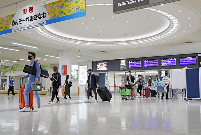 当地时间2021年5月23日,日本冲绳县那霸,那霸机场.澎湃影像 图