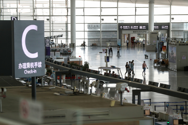 恢复运营的南京禄口国际机场t2航站楼.