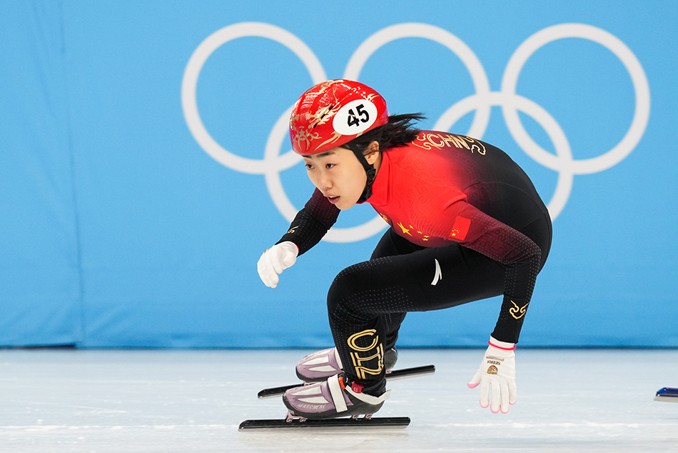 冬奥图片短道速滑女子500米决赛张雨婷第四名67