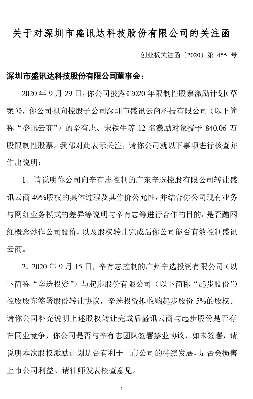 盛讯达第一大股东为陈涌锐,持股比例44.76,其