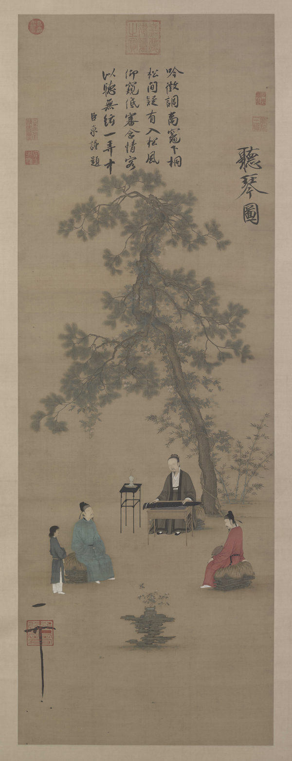 宋代趙佶 《聽琴圖軸》 絹本 147.2x51cm 非此次展覽展品