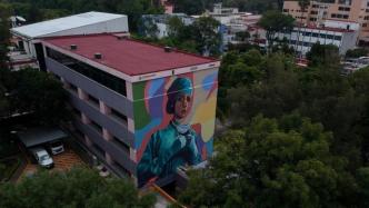 墨西哥：喷绘艺术致敬抗疫医务人员 