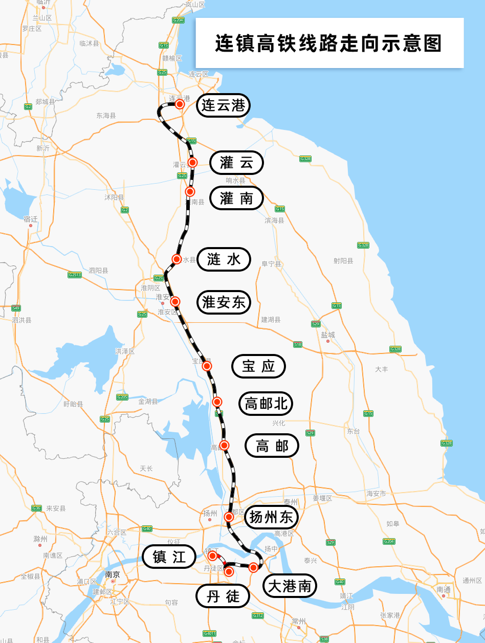 连云港至镇江高速铁路淮安至丹徒段(以下简称连镇高铁淮丹段)将于12月