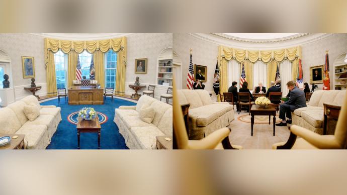 拜登入主白宫后，总统办公室彻底换了模样