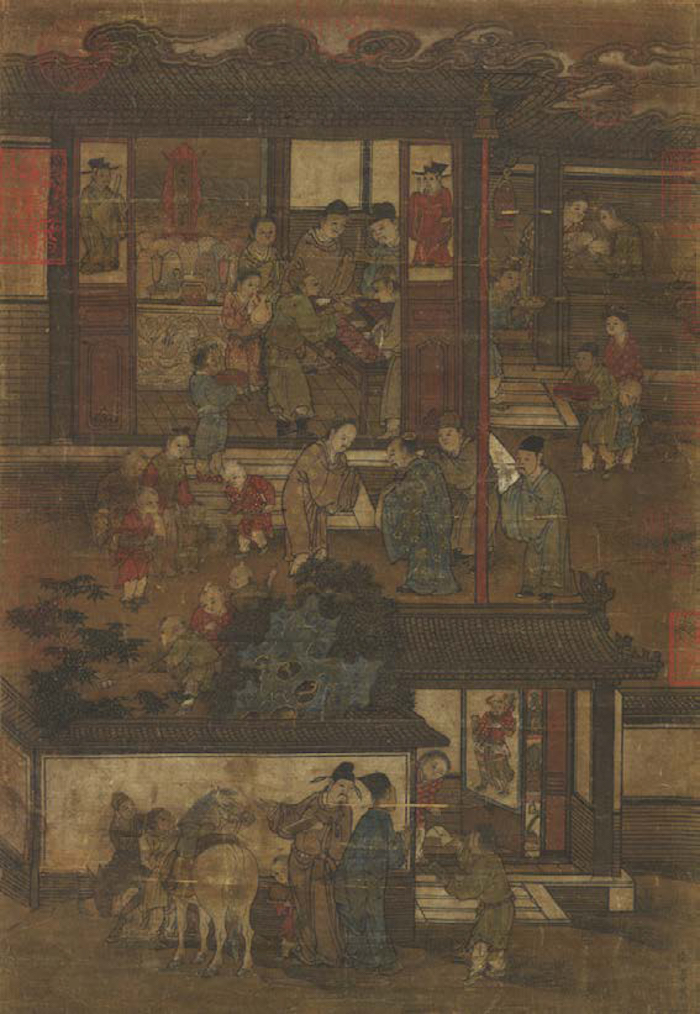 宋·李嵩(传)《岁朝图》。采自Wen-chienCheng,YanwenJiang,GodsinMyHome:ChineseAncestorPortraitsandPopularPrints,Toronto,RoyalOntarioMuseum,2019,p.3. 
