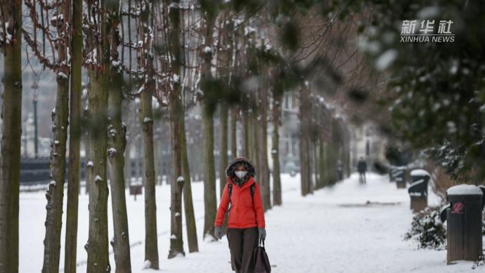 比利時多地普降大雪，部分地區積雪達15厘米