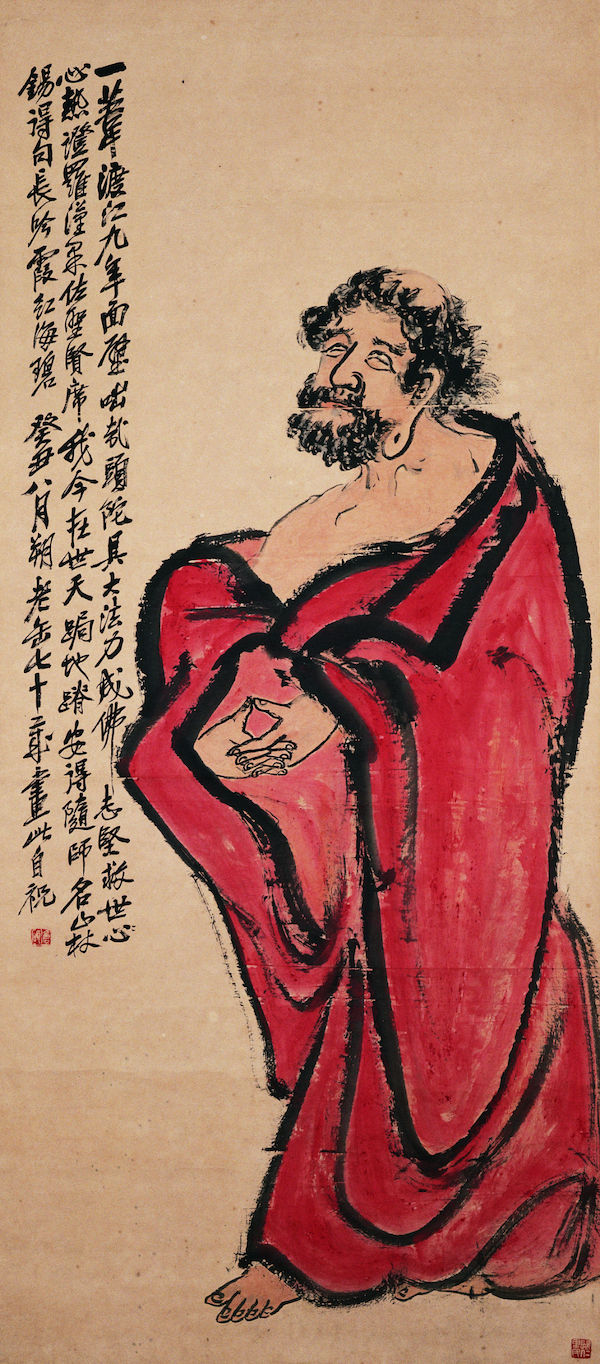 《达摩像》（轴），1910 年，151cmx67cm，私人收藏