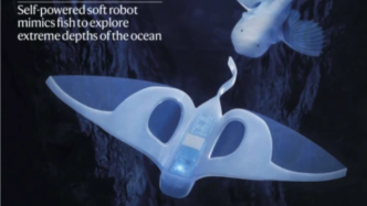 《自然》封面报道中国学者研究成果：万米深海驱动软体机器人