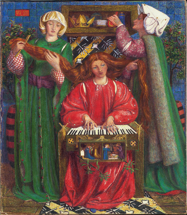 但丁·罗塞蒂《圣诞之歌》（A Christmas Carol，1857-1858），现藏于美国哈佛艺术馆