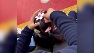 武漢一幼兒園舉辦爸爸扎辮子比賽
