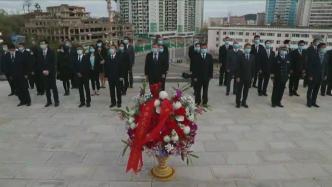 中国驻朝鲜大使馆祭奠志愿军先烈