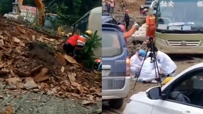 柳州融安一在建公路塌方3人被埋，1人身亡