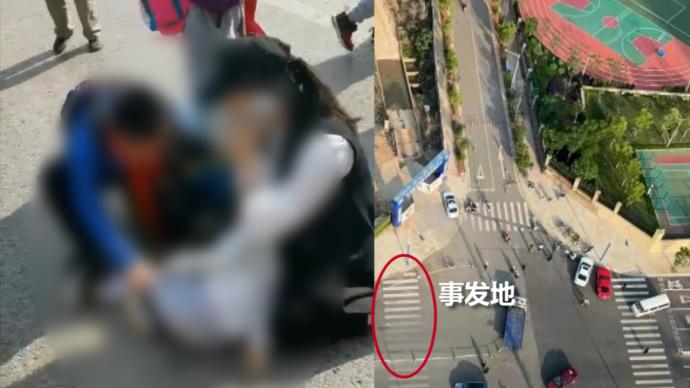 昆明一小學生在校門口附近被撞身亡,警方正在調查