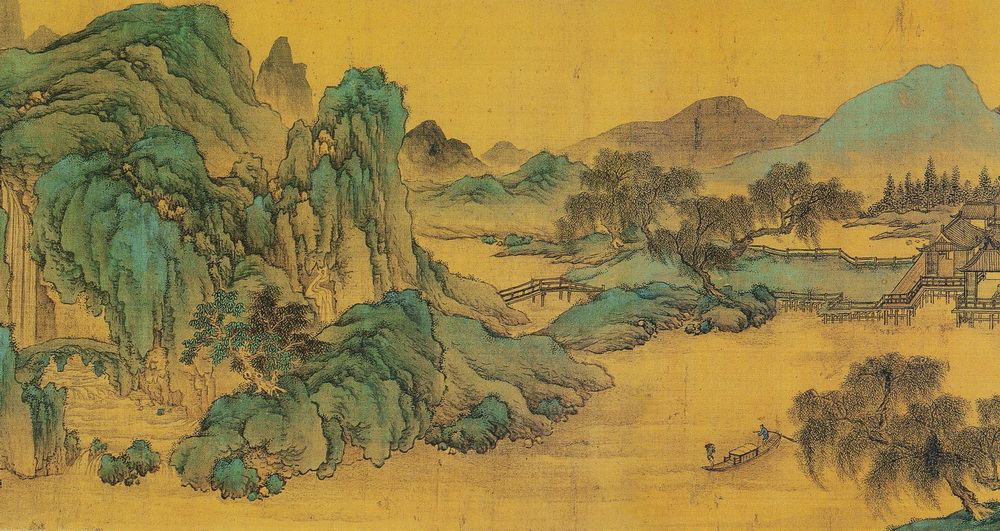 历代画家以王维辋川别业为主题进行绘画 如明代仇英的《辋川十景图》