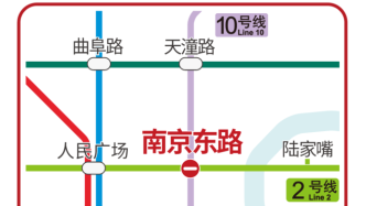 今日19时起，上海地铁2、10号线南京东路站实施封站