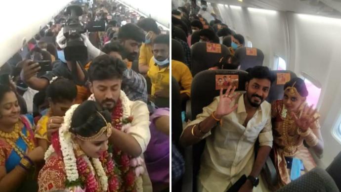 为逃避防疫措施，印度一对夫妇包机举行“空中婚礼”