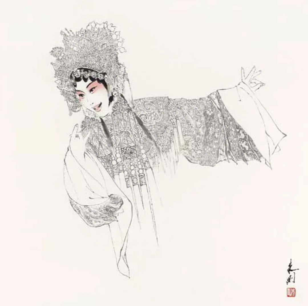 京剧人物绘画上半身图片