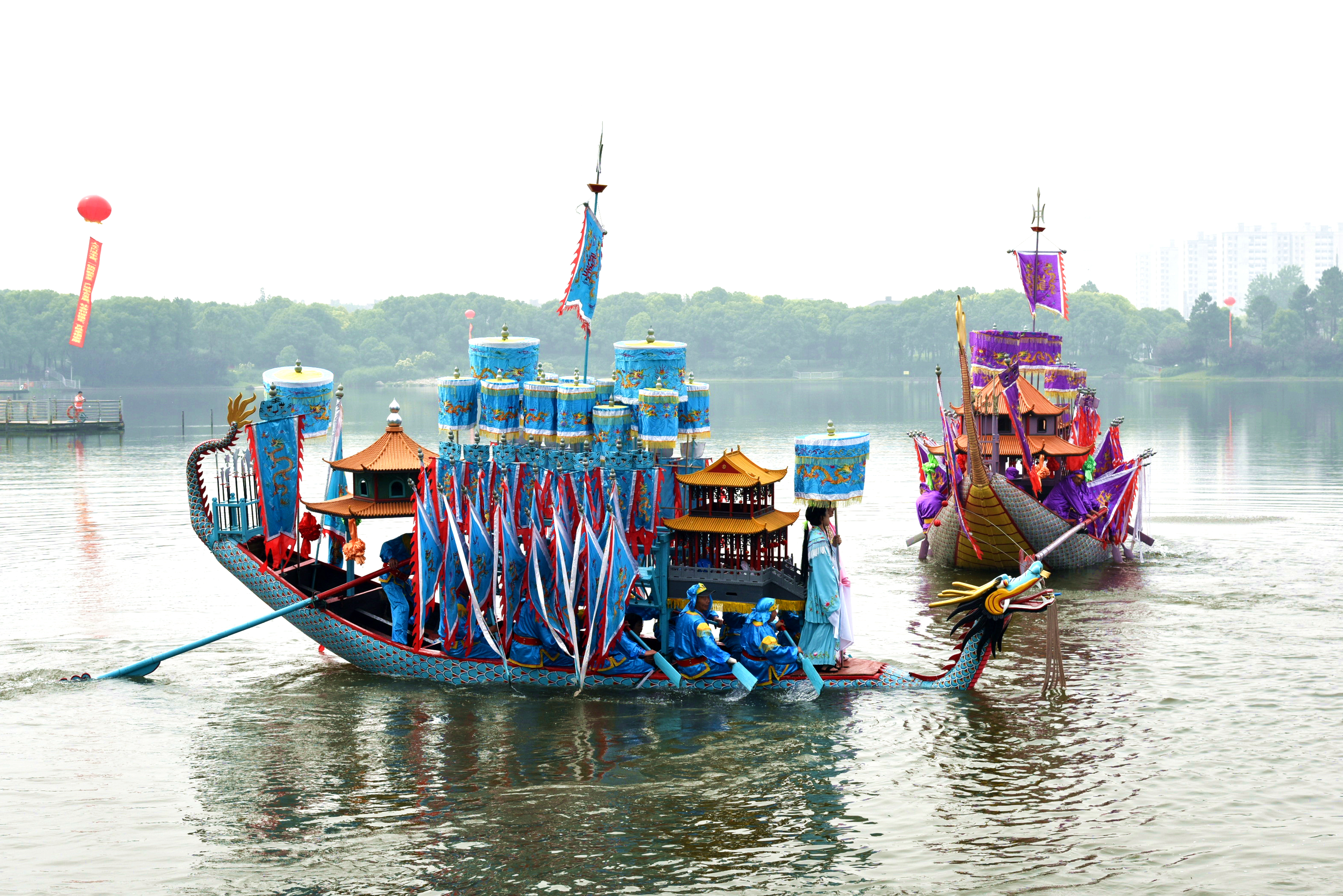 罗店龙船文化节开幕展示上海端午民俗及非遗文化