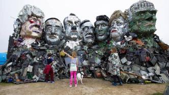 英国艺术家制作G7首脑雕像呼吁关注环保
