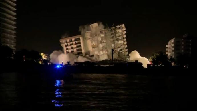 美国公寓楼坍塌事故搜救进入第11天，剩余楼体被爆破