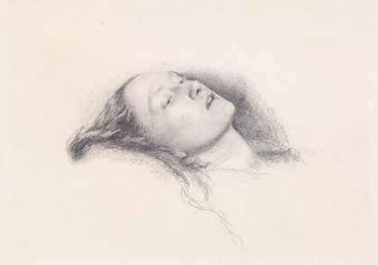 约翰·米莱，《伊丽莎白·西达尔的头部研究》，1852 年， ©英国伯明翰博物馆与美术馆