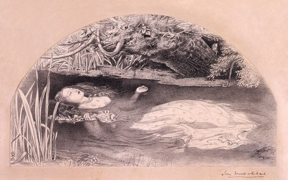 约翰·米莱，《为〈奥菲莉娅〉所做的研究》，1852 年，©普利茅斯市议会