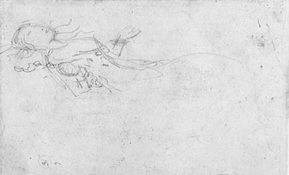 约翰·米莱，《为〈奥菲莉娅〉创作的小稿》，1852 年，© 纽约摩根图书馆与博物馆  