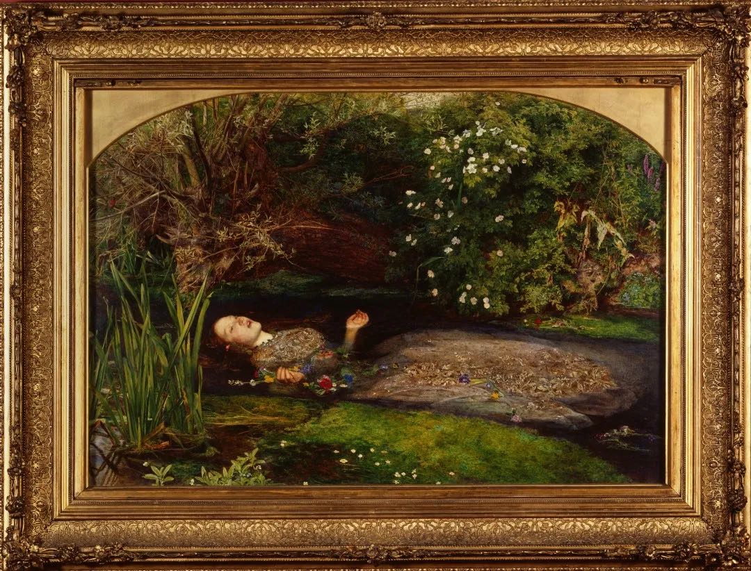 约翰·埃弗里特·米莱，《奥菲莉娅》，1851—1852年，布面油画，泰特所有，1894年由亨利·泰特爵士赠送