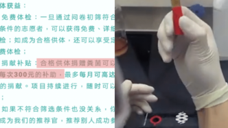 深圳一公司招募志愿者捐赠粪便，每次300元每月可捐22次