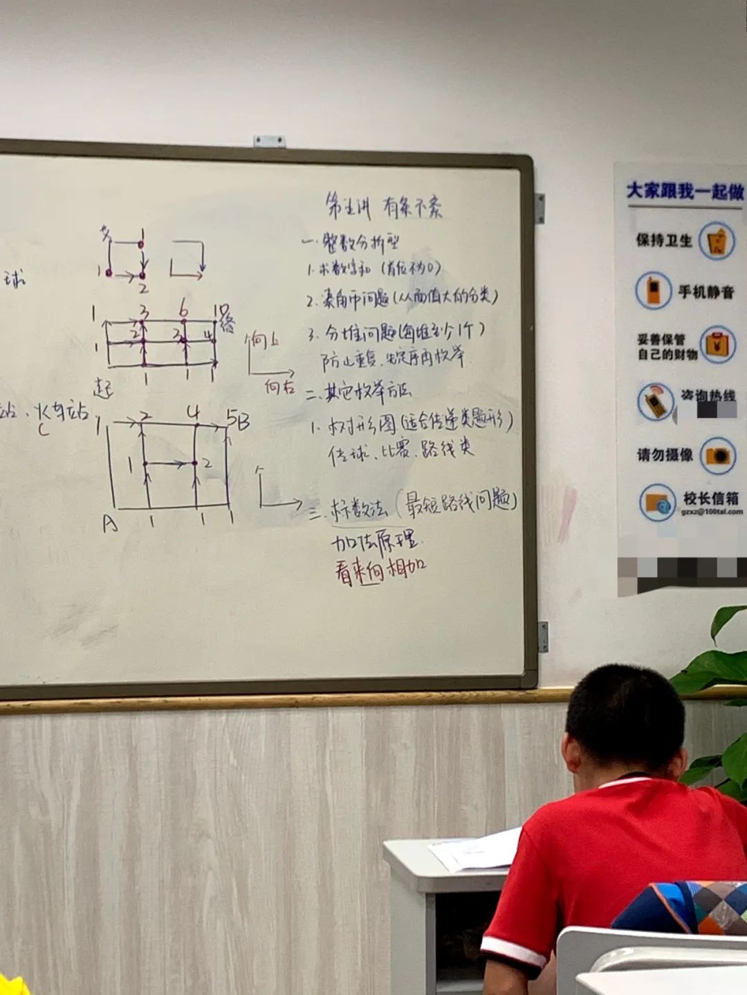 一名广东四年级学生在校外培训班上课。