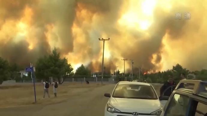 希腊雅典北郊林火复燃，部分民房烧毁