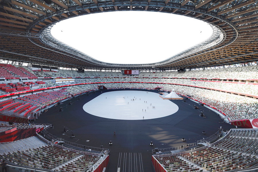 2021年7月23日，日本首都东京新国立竞技场内景。