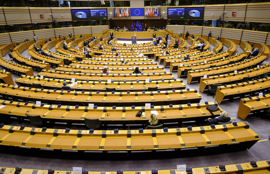 欧洲议会会议在比利时布鲁塞尔举行