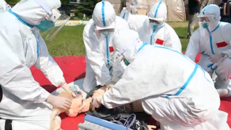 上海东方医院国家紧急医学救援队，进行中高风险应急演练