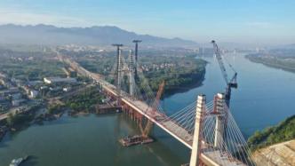 杭州亚运会重点配套项目湖杭铁路富春江特大桥主桥合龙