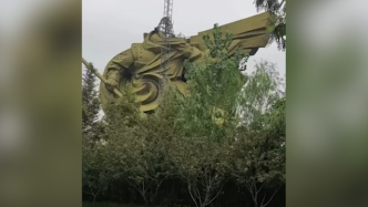 荆州巨型关公雕像已启动拆卸工作