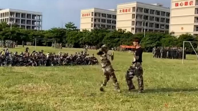軍訓飆舞,女生忘記動作“一通亂舞”把對手看蒙