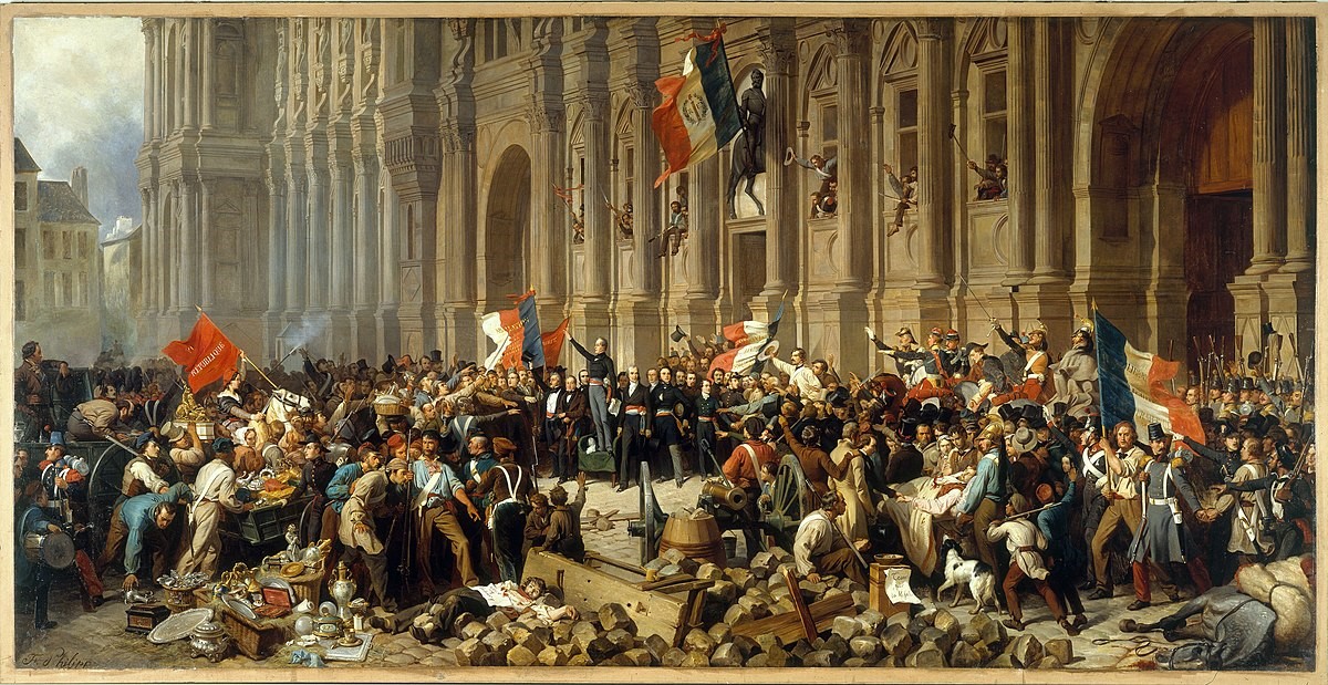 了1848年革命的景象,1848年革命后七月王朝覆灭,法兰西第二共和国建立
