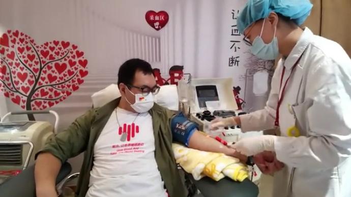 退伍军人定期献血，台风期间仍按约定行程捐献