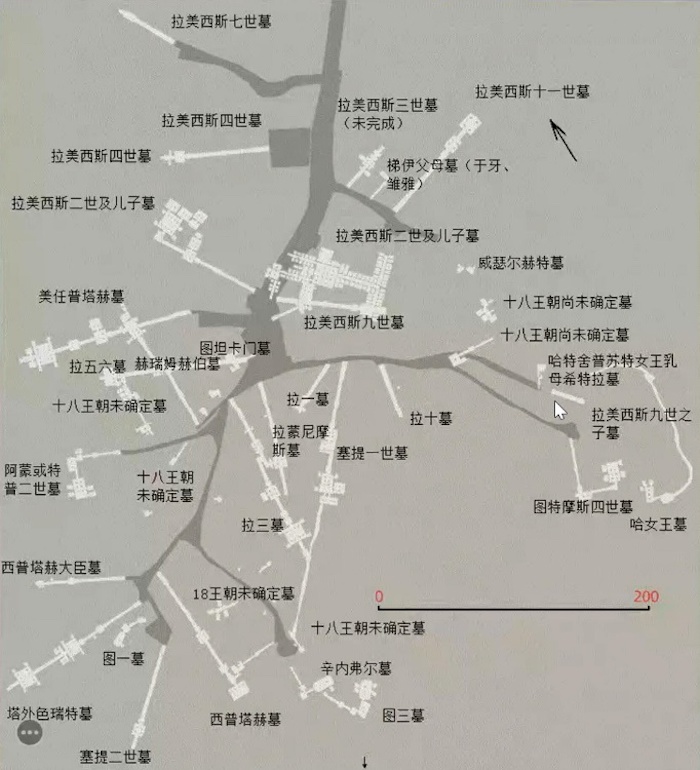 帝王谷陵墓分布图