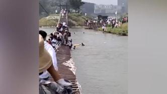 中牟雁鸣湖蟹岛景区水上吊桥断裂致多人落水