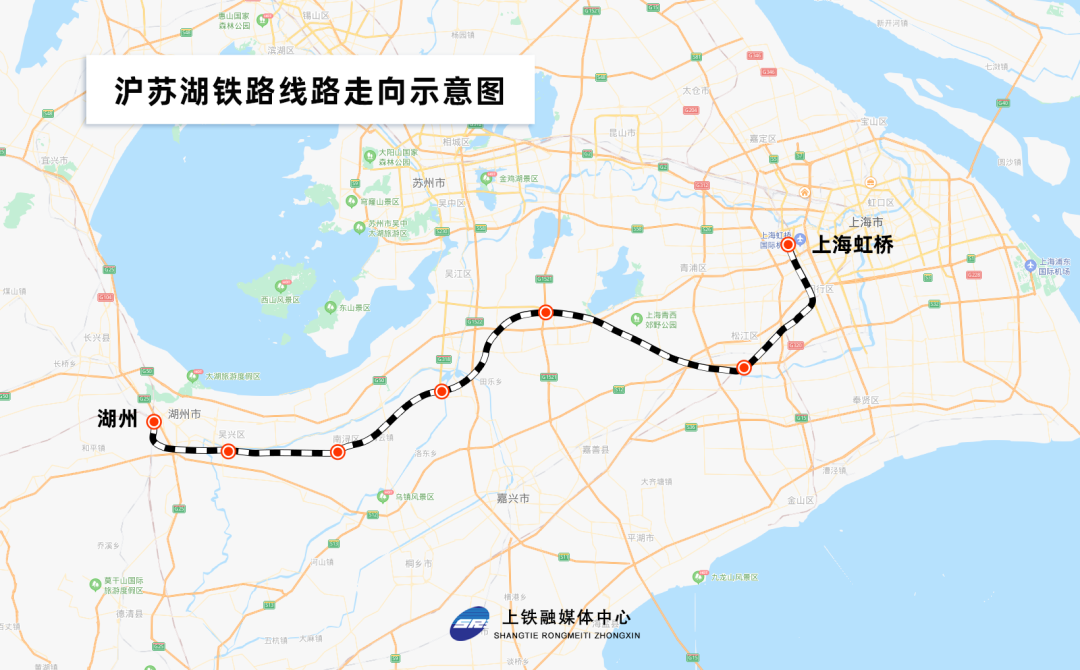 沪苏湖高铁线路图高清图片