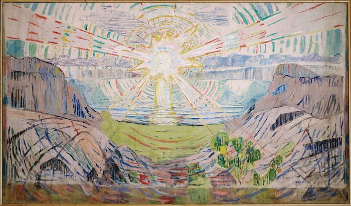 《太阳》（1910——1911）是蒙克最初为奥斯陆大学礼堂百年创作的两幅不朽油画之一?蒙克博物馆提供
