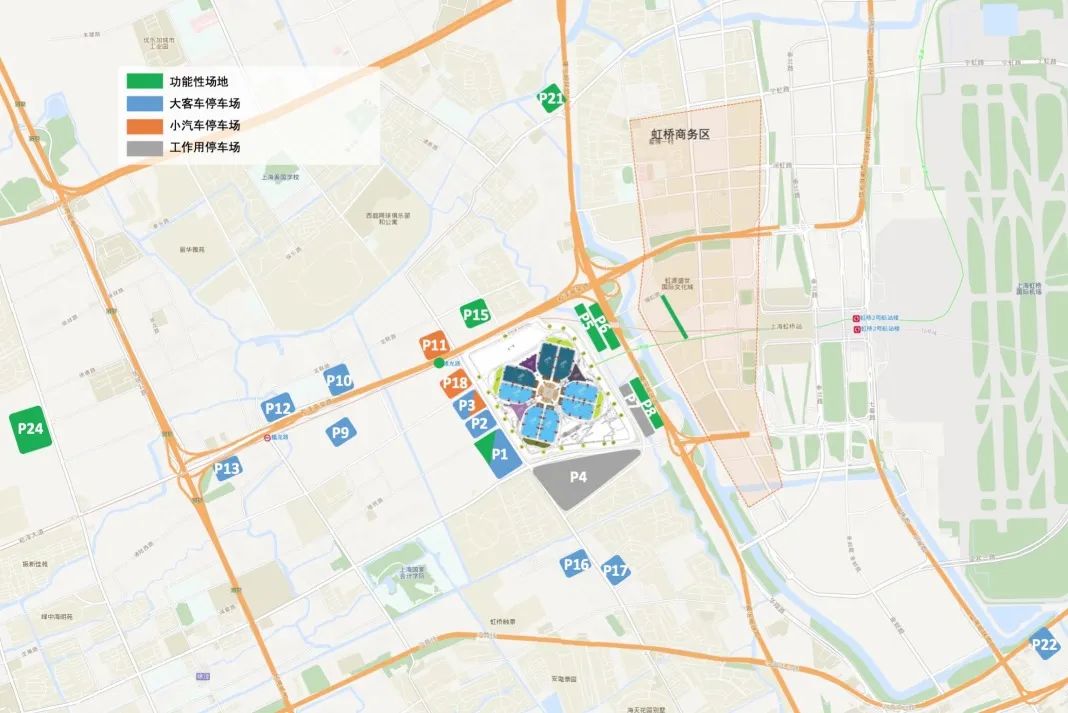 第四届进博会外围临时<p>停车场</p>布局