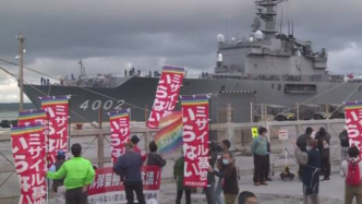 日本民众抗议自卫队运送弹药，遭警察强制驱离
