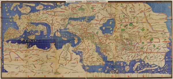 倒置的伊德里西绘世界地图（1154）
