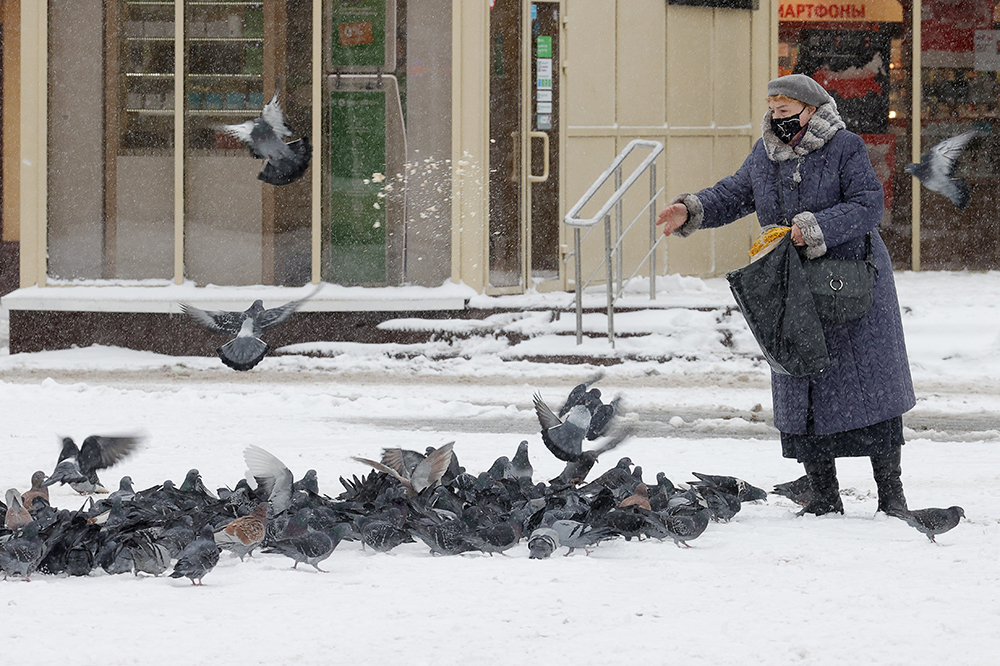 当地时间2021年12月1日，俄罗斯莫斯科，当地降暴雪。