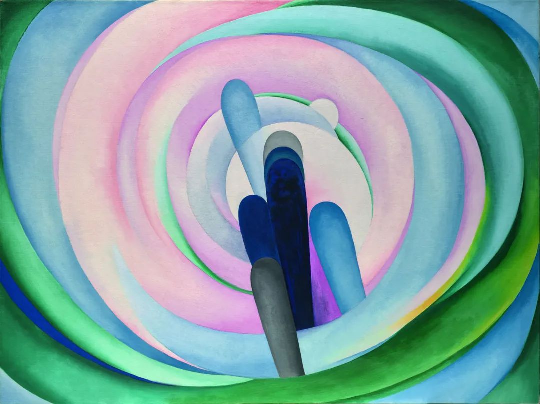 Georgia O'Keeffe,Grey, Blue and Black – Pink Circle, 1929