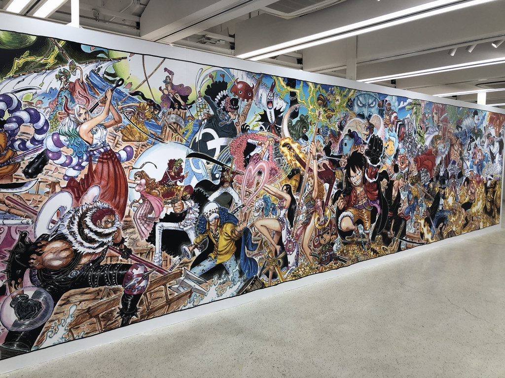 尾田荣一郎绘制的巨幅“大海贼百景”。 