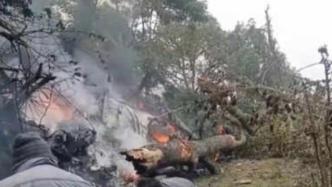 印度国防参谋长所乘军机坠毁：机上14人，4人死亡身份不明
